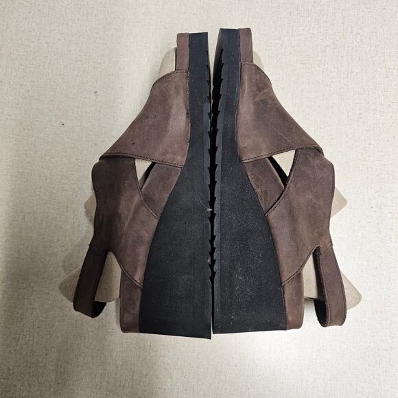 Bass Leather Wedge Sandal Adjustable Strap Brown Womens Size 9 M Neutral - Picture 5 of 9